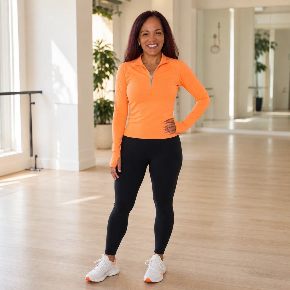 Peloton Women’s Warm Up 1/4 Zip 2.0 Orange Pullover Size Small